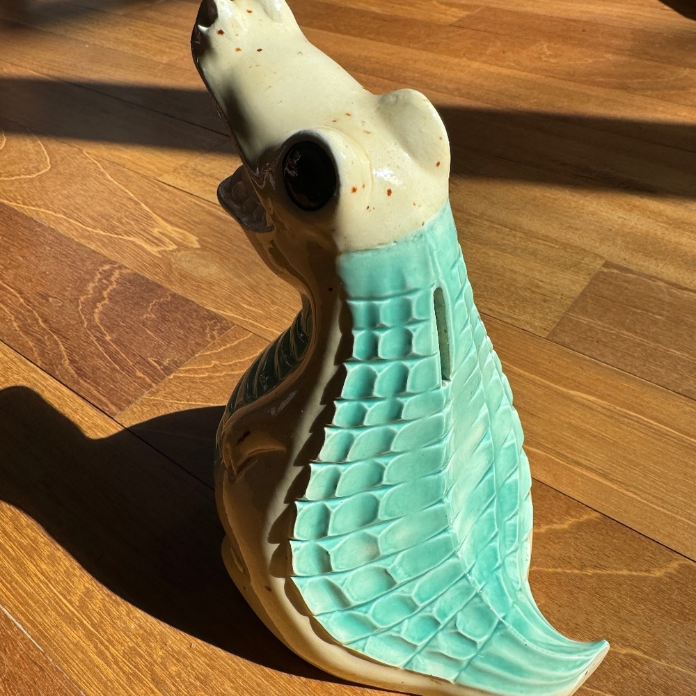 Vintage Ceramic Alligator/Crocodile Coin Bank w/plug marked by artist - Picture 6 of 9